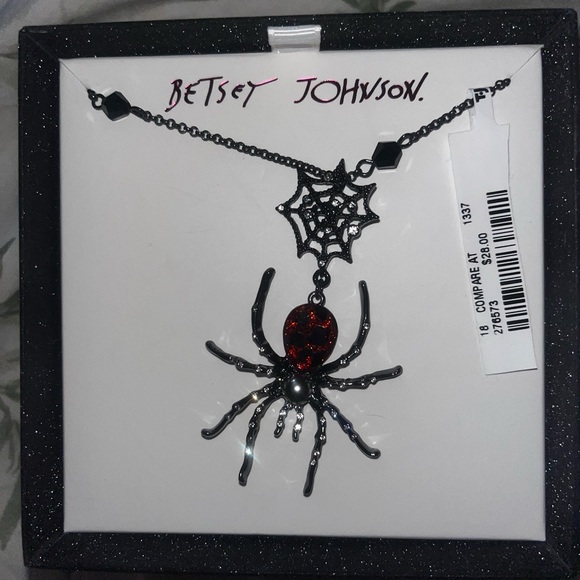Betsey Johnson Black and Red Spider Necklace - Picture 5 of 8